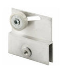 Frameless Sliding Shower Door Top Bracket With Three Quarter Inch Roller, Flat Plastic Wheel And Two Steel Ball Bearings, Aluminum Bracket