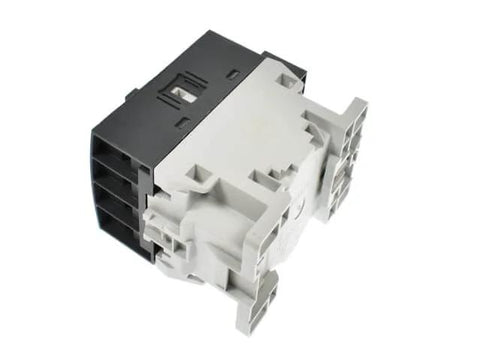 AF16-30-10-13 3 Pole IEC rated contactor, 18 Amps, 100-250V AC/DC coil, rear view, panel compatible electrical starter.