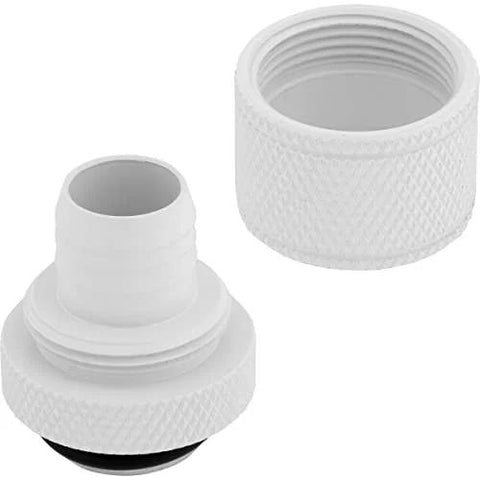 White compression fittings for PC water cooling, 10/13 mm ID/OD (3/8 in/1/2 in), four-pack