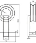 Technical drawing of Bearing Roller Top Mount Barn Door Hardware Kit In Stainless Steel 78 Inch Track System for Super Smooth Sliding Doors