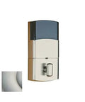 Keyless Entry Electronic Deadbolt With Z Wave Smart Tech And Touchpad Keypad Front Door Lock Lifetime Satin Nickel Finish close-up view.