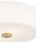 Sophie 2 Light Flush Mount Ceiling Light In Polished Nickel Finish Dope Sleek Modern Indoor Lighting Fixture, detailed bottom view