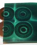 Magnetic Viewing Film For Field Detection, See Magnetic Patterns Visually, 6x6 Inch Sample Size, flexible film showing magnetic rings.
