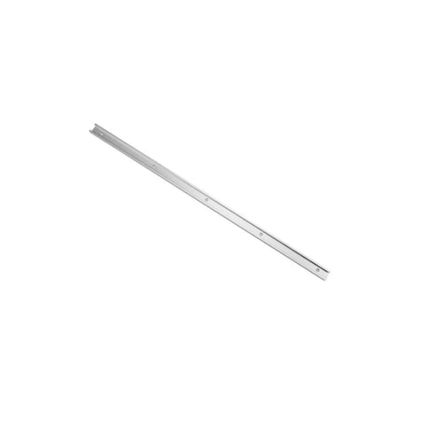 Pro Grade Aluminum Miter Track Jigs T Slot Guide for woodworking, long aluminum rail with visible slots for precision cuts