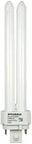 26 Watt 4 Pin Double Tube Compact Fluorescent Lamp 4100K Daylight White Bulb, 1710 Lumens, G24q-3 Base, front view
