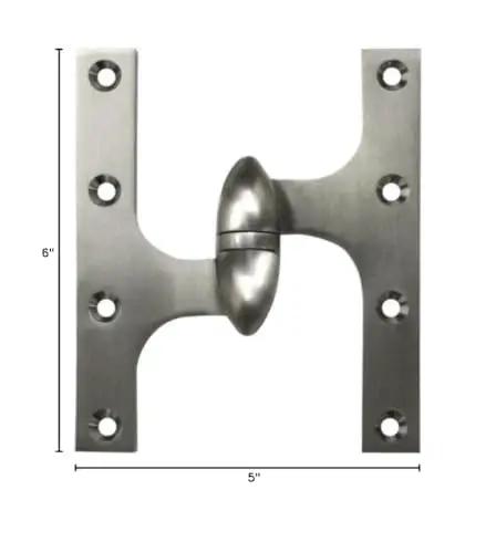 Solid Brass Olive Knuckle Door Hinge 6-Inch By 5-Inch Built Tough For Doors Hand Of Door Required With Wood Screws 12 X 1-1/4 Inch Included