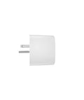 Side view of Dual Smart Plug Outlet Extender With Surge Protector, Works With Alexa And Google Home, white, 2 pack, FCC Listed.