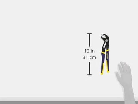 GrooveLock Pliers Set With V Jaw, 2 Piece, Fast Adjust Lower Jaws, Non Slip ProTouch Grips, Anti Pinch, 12-inch size shown.