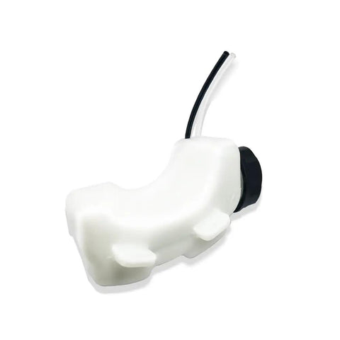 Fuel Tank Assembly Replacement For A Range Of Lawn Gear From MTD Craftsman Troy-Bilt Cub Cadet Yard Machines And More Replaces 753-06921 And Fits HT2200 Y60 YM21CS YM71SS 41AD251G900, white plastic tank with hose.