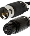 Twist lock plugs for Heavy Duty 100 Ft Power Extension Cord With Twist Lock Plugs, 50 Amp 250 Volt Outdoor Rated Cable, Six Three Wire Build, Black Finish.