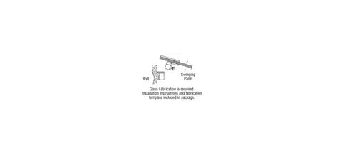 Diagram illustrating installation of Built Different Heavy Duty Brushed Stainless Steel Gate Latch For Half Inch Tempered Glass Out Swing Pool Gate.