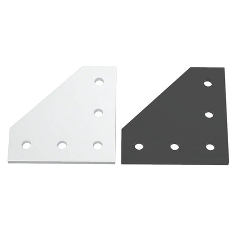 Black and white 90 Degree Corner Joint Board Plate With 5 Holes Aluminum Profile Connection Strip Angle Bracket For 2020 Series Aluminum