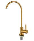 NYTFHMS Drinking Water Filter Taps Kitchen Sink, Purifier Faucet, Stainless Steel Gold 1/4 with 360-degree swivel spout.