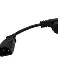Hella Compact IEC C13 To C14 Power Extension Cord With Snappy 90 Degree Plug Design, 18cm black cable ideal for tight spaces.