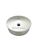 Turbo Boost 4-inch aluminum boost leak tester end cap with center threaded port.