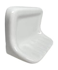White Glazed Ceramic Soap Dish for Bathroom Wall Mount with Tile Adhesion Not for Flat Surfaces Includes One Quarter Inch Lip