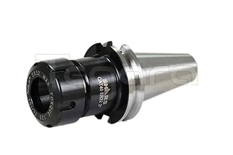Close-up of CAT40 ER32 3.0 Inch Collet Chuck Kit, 4 Piece Tool Holder Set With 5/8x11 UNC Drawbar, Collet Nut Diameter 1.97 Inches