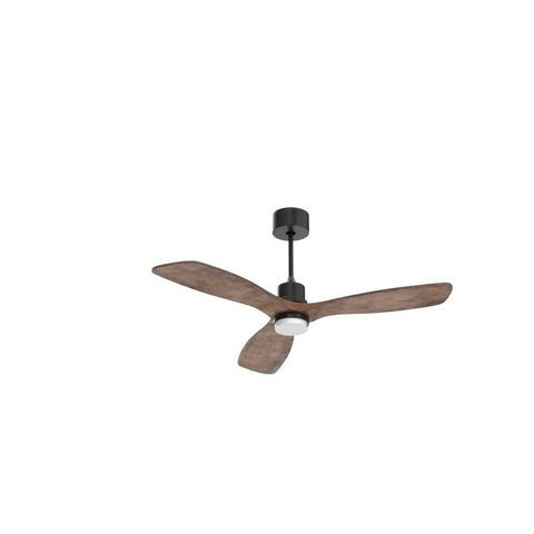 52 Inch Ceiling Fan With Lights And Remote Walnut Wood Blades 3 Blade Indoor Outdoor Fan featuring walnut blades and LED light
