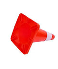 Bottom view of 12 Pack 18 Inch PVC Traffic Cones For Road Work And Parking Lot Safety, Weighted Hazard Markers, Fluorescent Orange With 4 Inch Reflective Strips, Durable Construction Cones For Day Or Night Use.