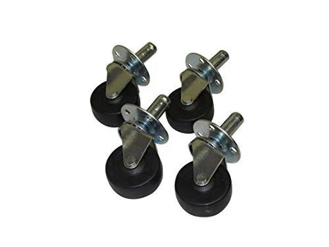Plug Caster Set Black And Silver 2 Inch Wheel With 1.50 Inch Stem Length And 0.44 Inch Stem Diameter 2.50 Inch Overall Height 100 Lbs Load Rating