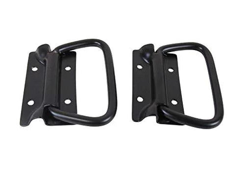 Set of 2 Chest Handles in Black Finish for Cabinets and Furniture, 4.17 Inch Wide by 3.00 Inch High, 4 Mounting Holes