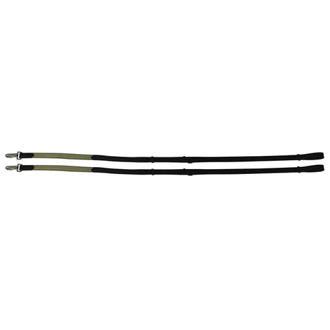 Pro Grade Advantage Side Reins In Havana Leather With Elastic Stainless Steel Hardware For Gentle Quick Adjustments And Stable Control