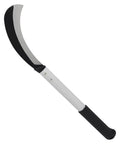 Heavy Duty Clearing Sickle With 23 Inch Long Chop Blade And 14 Inch Aluminum Handle For Maximum Leverage On Weeds Vines Undergrowth And Small Saplings Featuring Razor Sharp 8 Inch Carbon Steel Hooked Blade And Black Rubber Grips.