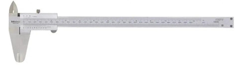 Stainless Steel Vernier Caliper With Inch And Metric Readouts, 0-12 Inch Range, Four Way Measurement, Satin Chrome Finish