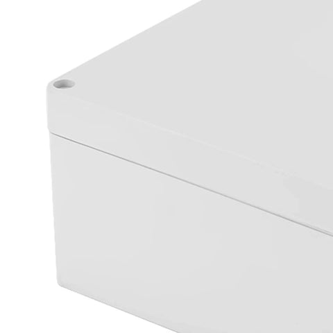 Close-up of corner detail on Electrical Junction Box Enclosure Made From Premium ABS Plastic For Indoor And Outdoor Control Panels.