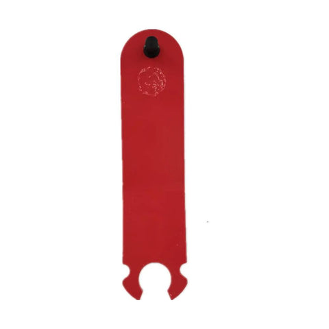 Red metal door alignment tool for auto and truck body collision repair space saving aligning bar tool that fits in tool drawer