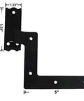 Steel Blind Shutter Hinge 1-1/16 Inch Offset For Wood Frames Or Brick Facades, Power Coated Black, side view with measurements