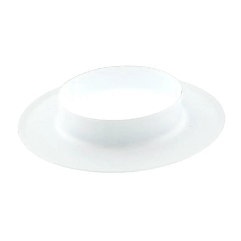 Slick Chrome Plated Steel Fire Sprinkler Escutcheon Flush Skirt Trim Ring for 401 Style Cups, 2 3/16in size.
