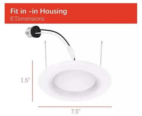 Game Changer For Your Ceiling: 4 Pack Integrated Led Recessed Light Trim Fits 5 And 6 Inch Cans, Dimmable 760 Lumens 3000K Soft White, Energy Star Certified, Shatter Resistant, No Sweat Install