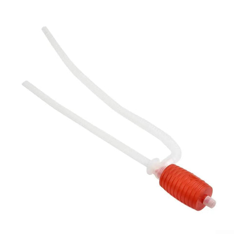 Beast Manual Siphon Pump For Oil And Water Transfer Hand Operated Fuel Extractor Tool For Cars Boats Pools Tanks Deck Heating Red And White Versatile Spill Cleanup And Refuel Helper For Home Garage Marine Use red and white hand siphon pump with clear tubing