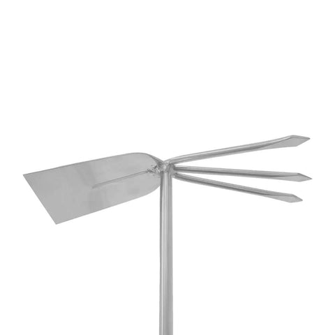 Shrub Rake Hoe Fork Combo Stainless Steel 12-Inch Garden Tool For Weeding And Landscaping, showing rake, hoe, and fork details