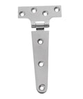 Three Pack Beefy Heavy Duty Tee Hinge Set For Cabinets Gates And Sheds, Marine Grade 316 Stainless Steel With High Polish Finish, Ideal For Indoor Outdoor Doors, Garden Gates, Boat Cabin, Yacht Doors, Wooden Cases. single polished tee hinge with four screw holes