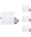 8 Inch Ultra Thin Square LED Recessed Lighting Kit With 3000K 4000K 5000K Color Temperature Options, 4 Pack, front view