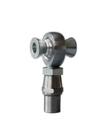 M16 Metric Left Thread Rod End Bearing Kit With Bulletproof Jam Nut And Slick Misalignment Spacer, silver metal bearing with nut.