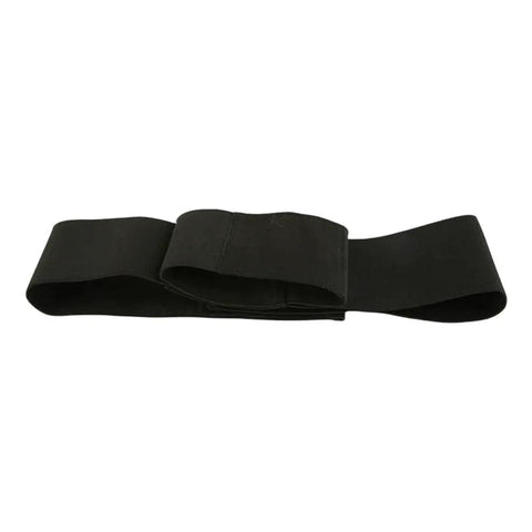 Real Time Golf Swing Trainer Arm Band for Connection and Stability Adjustable Swing Corrector, nylon elastic training aid shown folded.