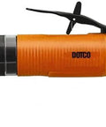Hardcore Angle Grinder Built Like A Tank For No Frills Job Site Performance Featuring A Tough Black And Yellow Exterior With High Torque Motor For Precision Grinding side view of DOTCO air angle grinder with orange body.
