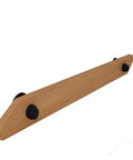 Solid Wood Wall Mounted Handrail With Anti Slip Ergonomic Grip For Indoor Outdoor Stairs And Hallways No Sweat Diy Installation Dead Steady Support Knockout Family Safety Four Foot Long Section, featuring smooth wood finish and black mounting brackets.