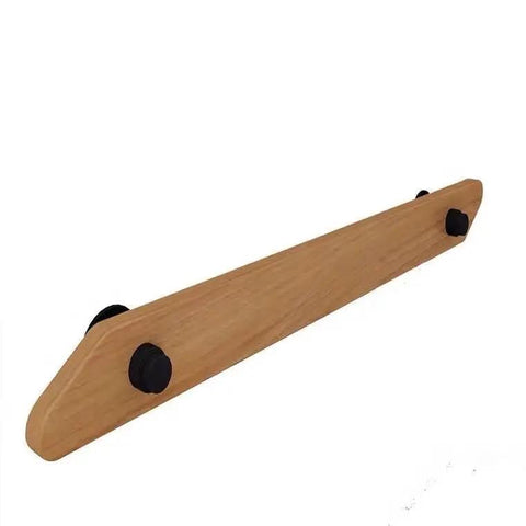 Solid Wood Wall Mounted Handrail With Anti Slip Ergonomic Grip For Indoor Outdoor Stairs And Hallways No Sweat Diy Installation Dead Steady Support Knockout Family Safety Four Foot Long Section, featuring smooth wood finish and black mounting brackets.