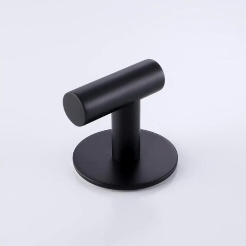 Heavy Duty Adhesive 304 Stainless Steel Robe Hooks Two Pack Matte Black Brushed Finish Wall Mount Coat Hangers For Bathroom Kitchen Living Room