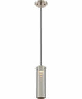 Pulse Collection LED Mini Pendant In Brushed Nickel Finish, One Light Modern Dope Transitional Kitchen Island Pendant, 10x3 Inch