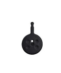 Heavy Duty Semi Metallic Bicycle Brake Pads 4 Pack Black Badass Stoppers For Mechanical Disc Rotors top view of a single brake pad with details.