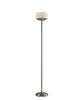 Jessica 300W Torchiere Floor Lamp, 71 Inch Tall With Milky White Glass Dome, Brushed Steel Finish, Two 150W Sockets Visible