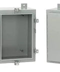 Industrial Control Panel Mount Enclosure 16X12X8 Inches, Heavy Duty Wall Mount Cabinet, open and closed view
