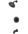 Oswell Dope Matte Black Tub and Shower Faucet With Single Handle and 1 Spray Valve Included Modern Bath Renovation Upgrade