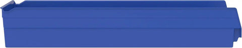 Heavy Duty Shelf Bins For Garage And Closet Organization, Built To Last Plastic Storage Bins Great For Drawers And Cabinets, 24 Inch By 11 Inch By 4 Inch, Blue, Set Of 6 For Versatile Under Sink And Shelf Storage, side view