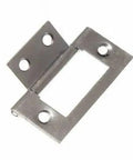 Solid As A Brick Zinc Plated Steel Flush Hinges For Cabinet And Cupboard Doors Heavy Duty Box Hardware Smooth Swing Design Bulk Pack Of 480 Pieces measuring 2 inches tall, showing a zinc plated hinge.